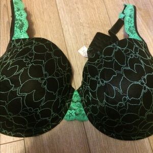 Black Bra with Mint Details